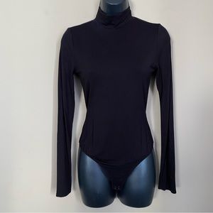 3/$15 SALE Forever 21 Black Long Sleeve Open Back High Collar Bodysuit